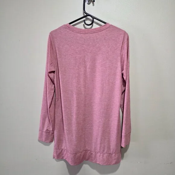 Patagonia Glorya Side Slit Long Sleeve Tunic Top Pink Athleisure Yoga Womens M - Picture 4 of 8